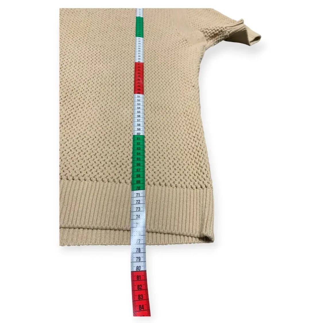 XL)MOOD 베이지 반팔 브이넥 머슬핏 니트 티셔츠 상품이미지6