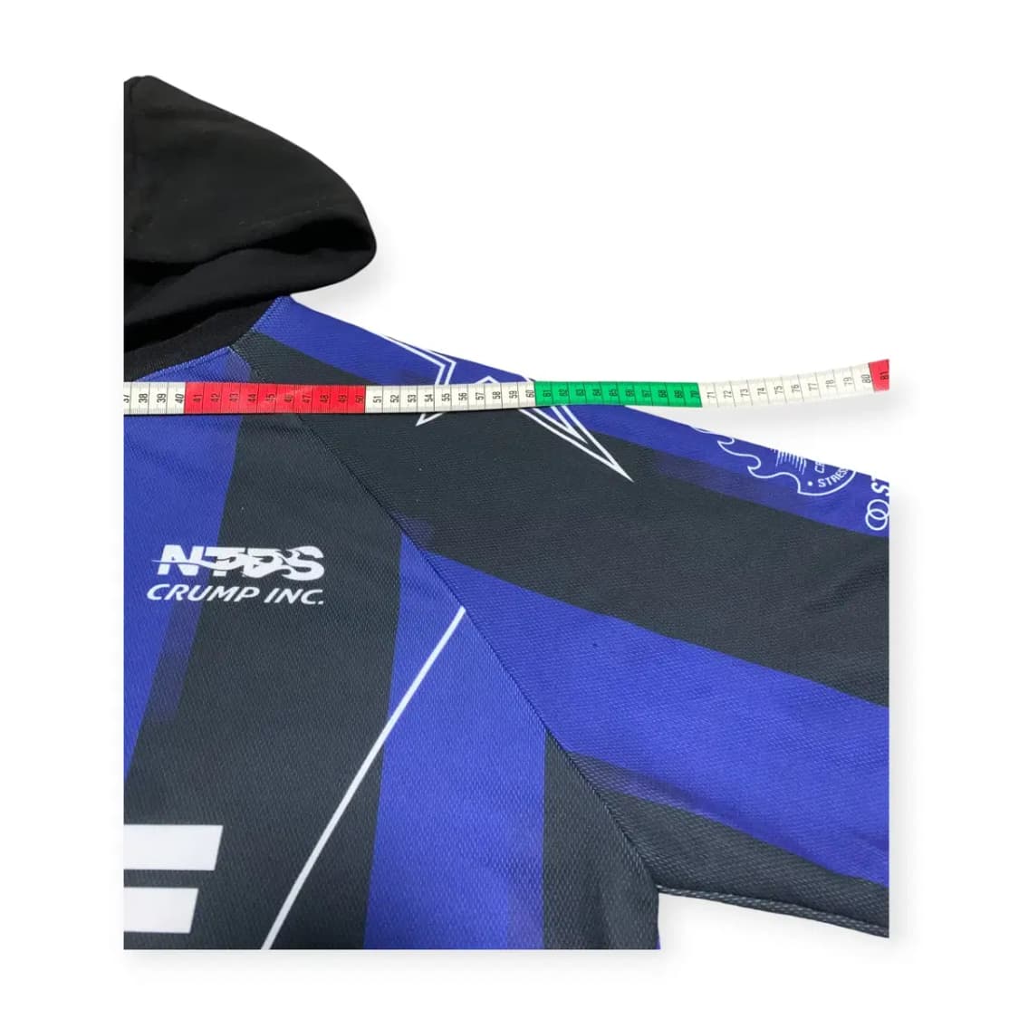 XL)크럼프 X 나인티플러스 인터갱스터 레이어드 후드 저지 블루 블랙 상품이미지3