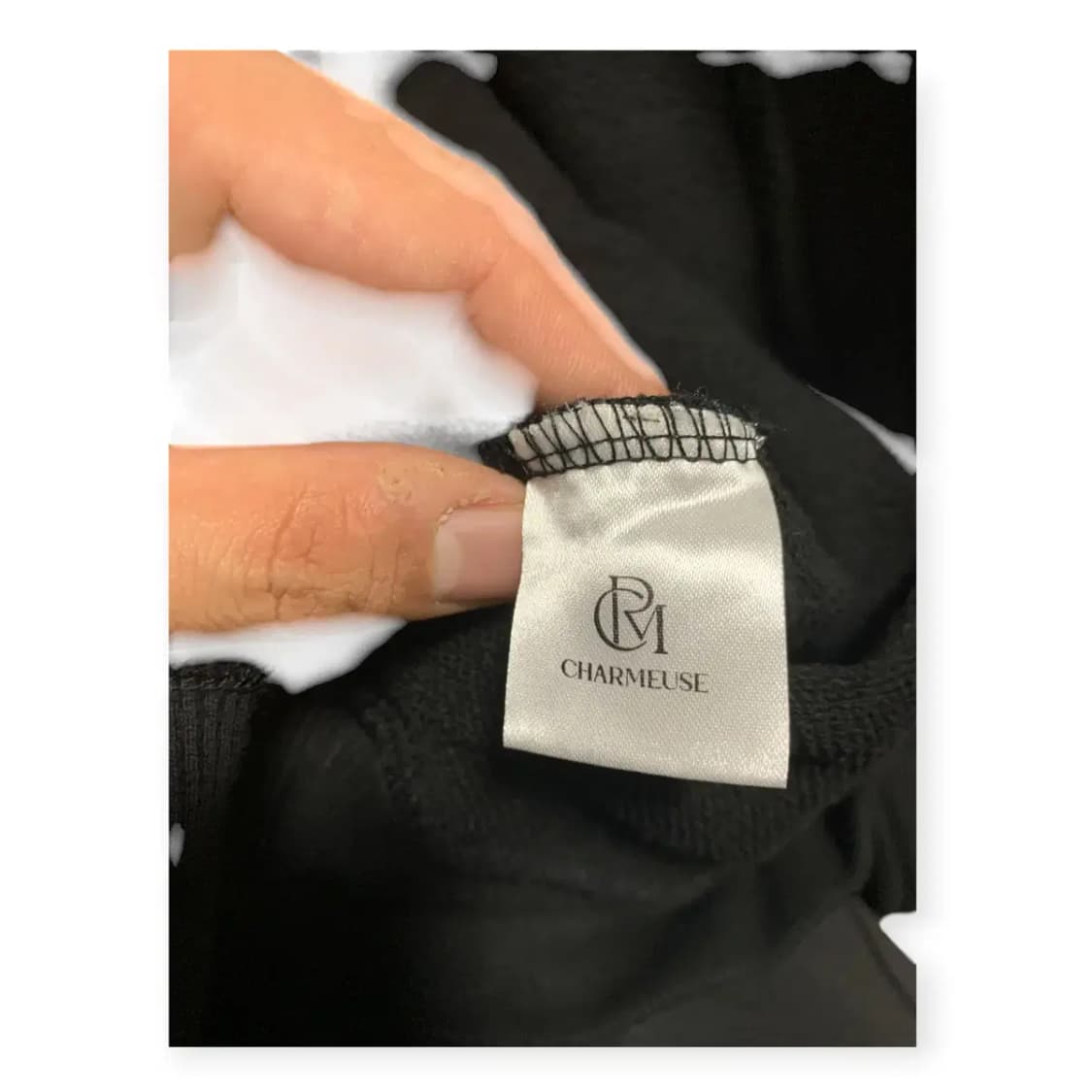 XL)샤르무즈 18K 블랙 후드티 도금로고 CHARMEUSE 상품이미지4