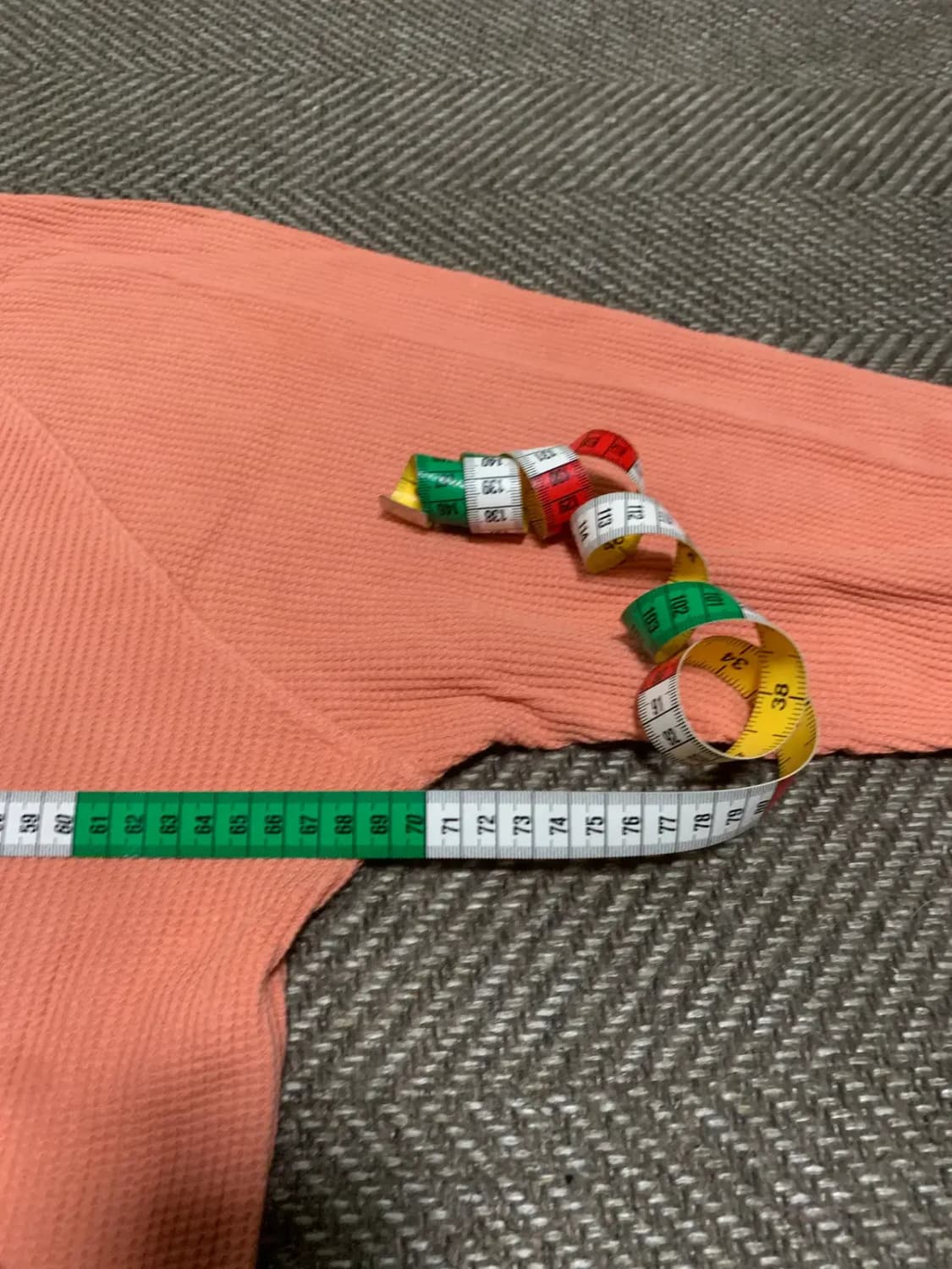 3size)Seasun 시선 와플 니트 긴팔 티셔츠 코랄 상품이미지9