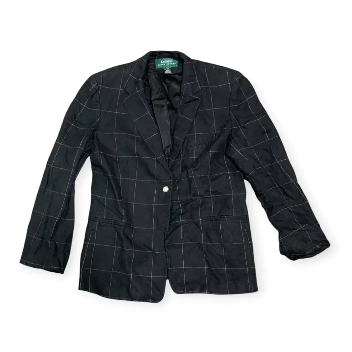 US14,77~88)로렌 랄프로렌 블랙/화이트 체크무늬 블레이저 상품이미지1