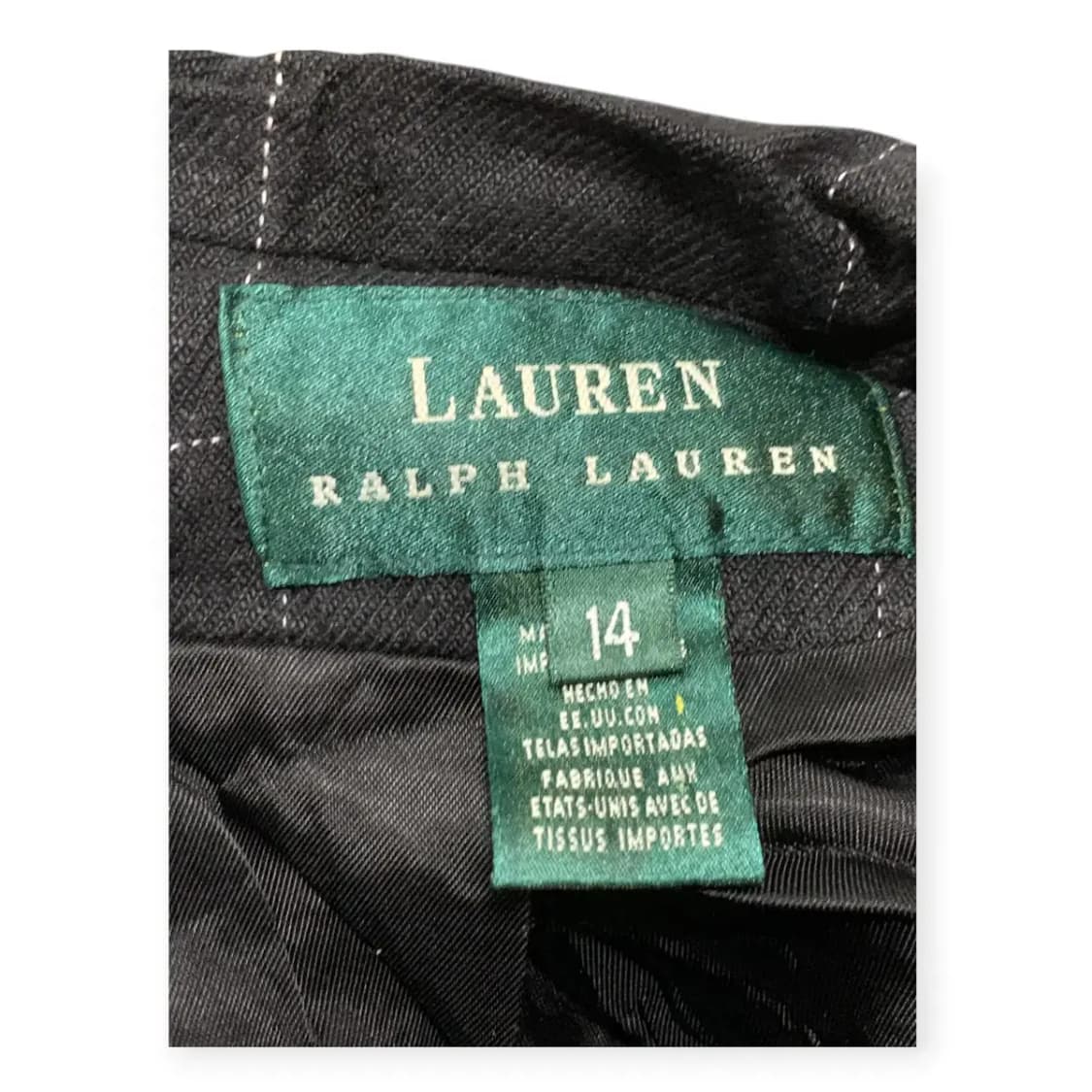 US14,77~88)로렌 랄프로렌 블랙/화이트 체크무늬 블레이저 상품이미지3