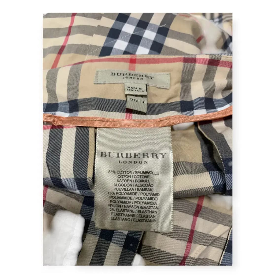 S/M,US4/UK6/EU36 버버리 A라인 클래식 노바체크 스커트 상품이미지2