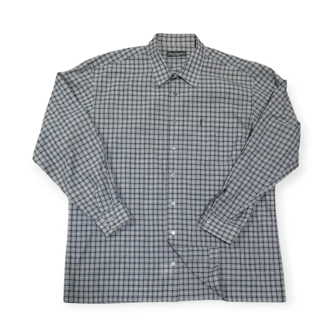 110)YSL 입생로랑 블루 체크셔츠 생로랑셔츠 입생로랑110 와이셔츠 상품이미지1