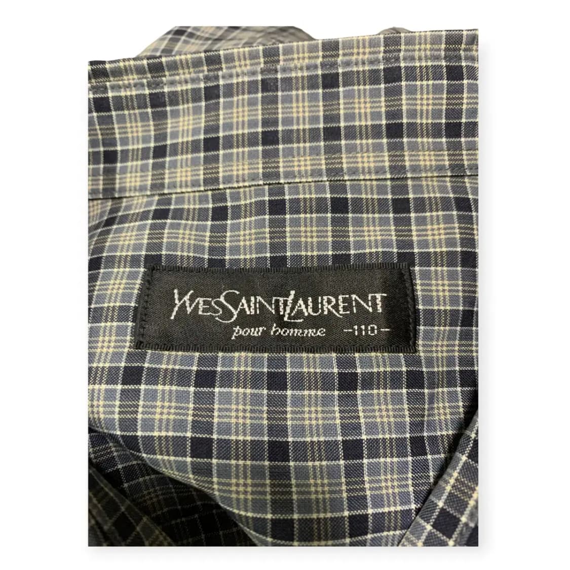 110)YSL 입생로랑 블루 체크셔츠 생로랑셔츠 입생로랑110 와이셔츠 상품이미지3