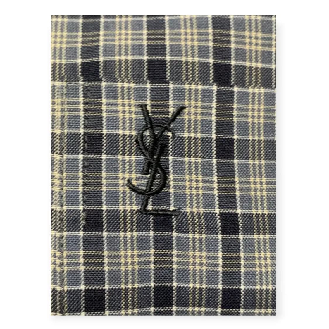 110)YSL 입생로랑 블루 체크셔츠 생로랑셔츠 입생로랑110 와이셔츠 상품이미지4