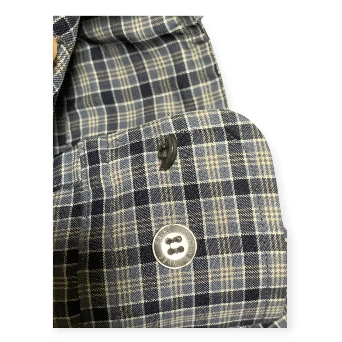 110)YSL 입생로랑 블루 체크셔츠 생로랑셔츠 입생로랑110 와이셔츠 상품이미지5