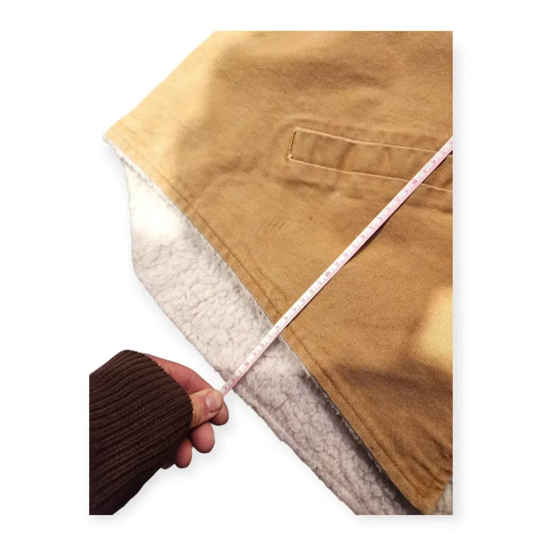 XL)90s 칼하트 브라운 양털 안감 오버핏 카멜 조끼 베스트 쪼끼 집업 상품이미지6