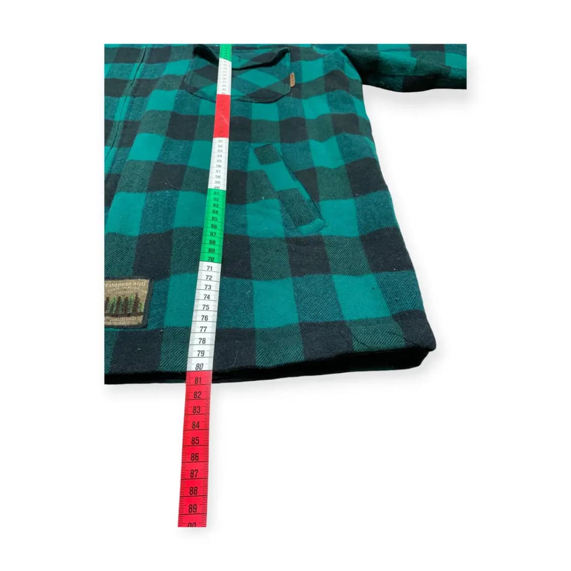 XL)팀버랜드 오버핏 타탄체크 그린 누빔 집업 포켓 셔츠 상품이미지10