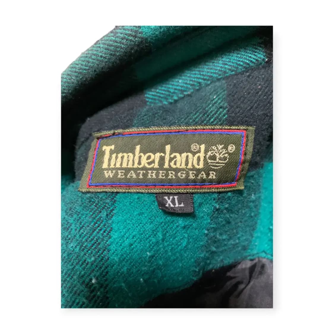 XL)팀버랜드 오버핏 타탄체크 그린 누빔 집업 포켓 셔츠 상품이미지3