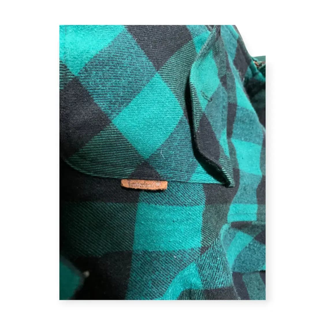 XL)팀버랜드 오버핏 타탄체크 그린 누빔 집업 포켓 셔츠 상품이미지6