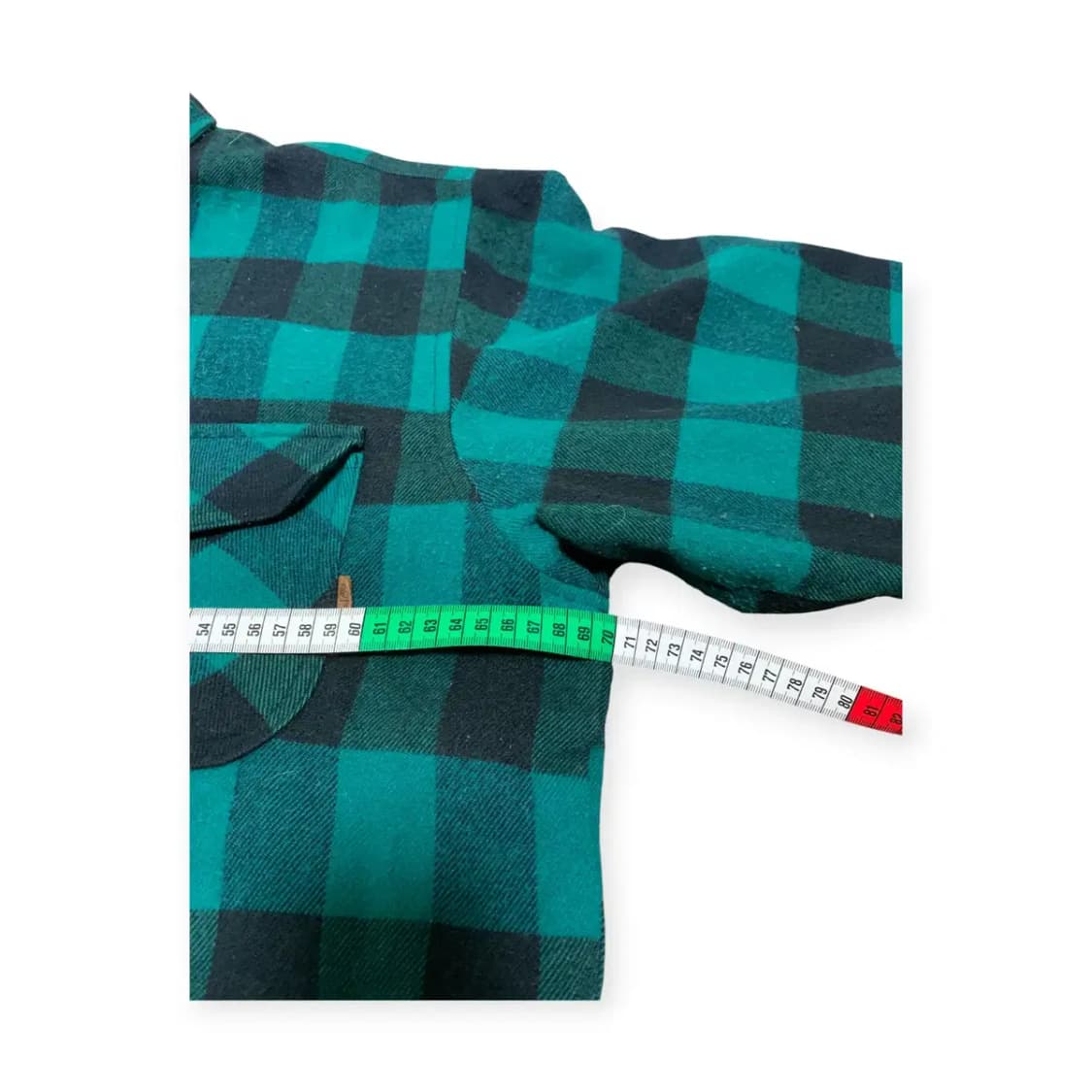 XL)팀버랜드 오버핏 타탄체크 그린 누빔 집업 포켓 셔츠 상품이미지8