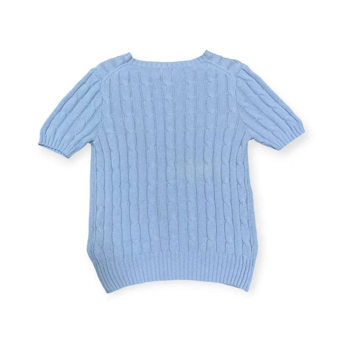 XL)폴로 랄프로렌 스카이블루 하늘색 꽈배기 니트 반팔티셔츠 상품이미지2