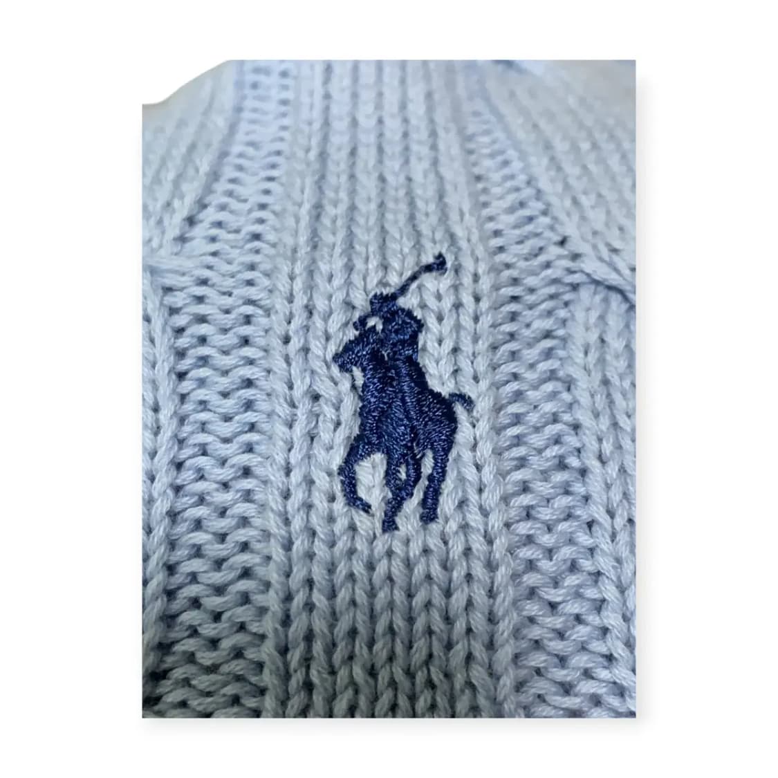 XL)폴로 랄프로렌 스카이블루 하늘색 꽈배기 니트 반팔티셔츠 상품이미지4