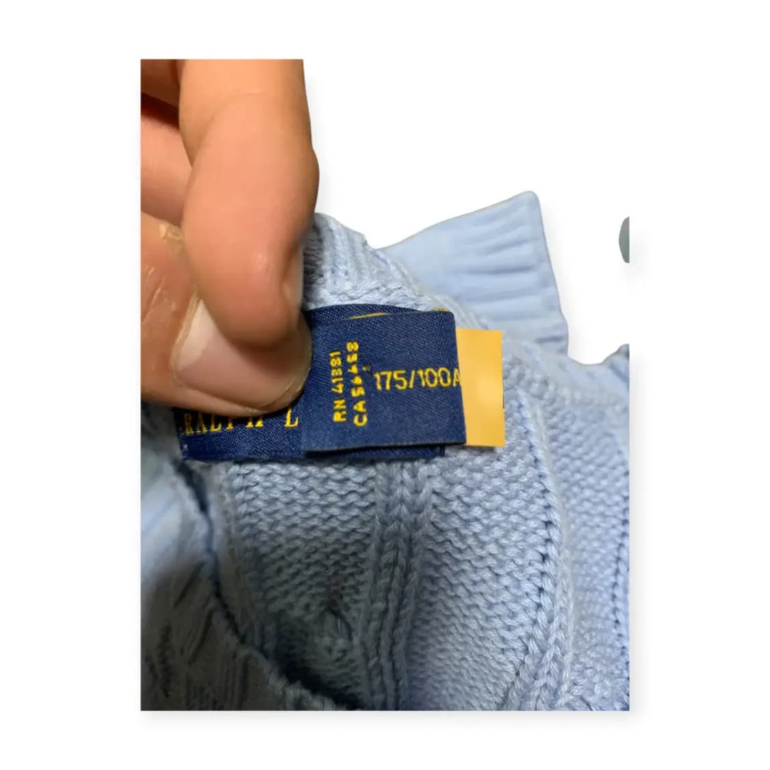 XL)폴로 랄프로렌 스카이블루 하늘색 꽈배기 니트 반팔티셔츠 상품이미지5