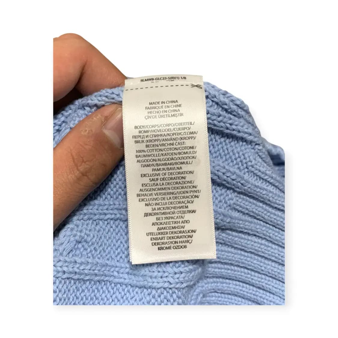 XL)폴로 랄프로렌 스카이블루 하늘색 꽈배기 니트 반팔티셔츠 상품이미지6