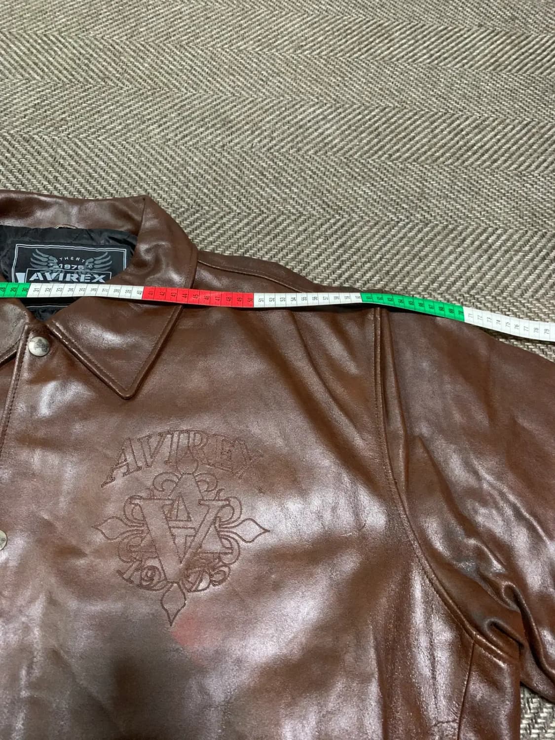 3XL)아비렉스 AVIREX 가죽자켓 리얼레더 브라운레더 갈색 레더자켓 상품이미지8