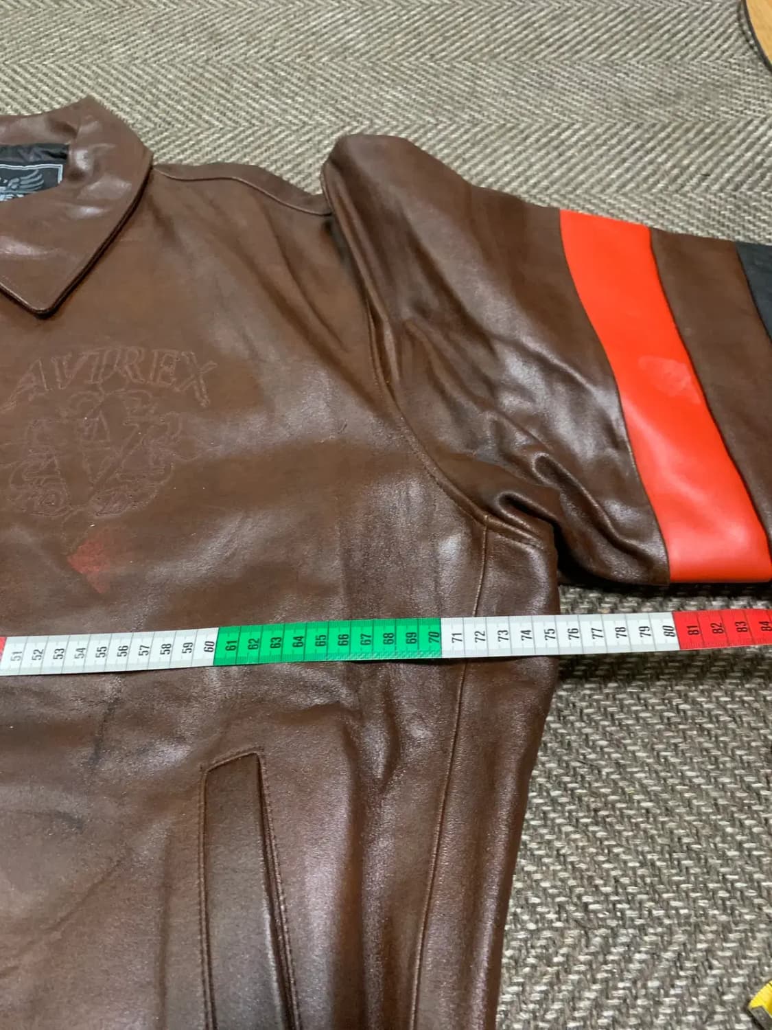 3XL)아비렉스 AVIREX 가죽자켓 리얼레더 브라운레더 갈색 레더자켓 상품이미지9