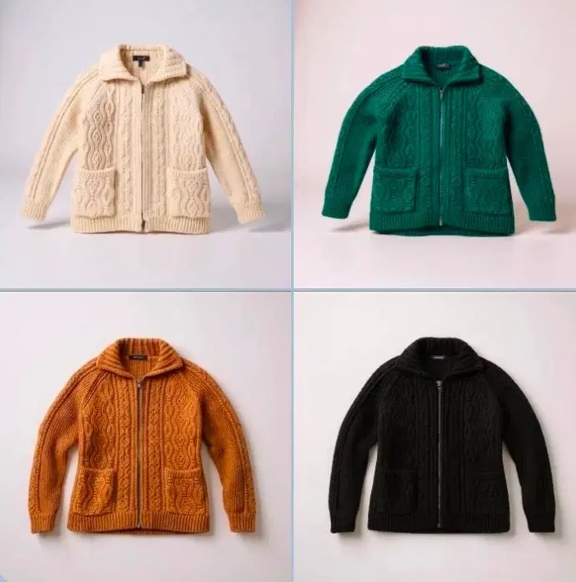 L,XL)니트 집업 슬림핏 가디건 공용 4컬러 블랙/아이보리/브라운/그린 상품이미지2