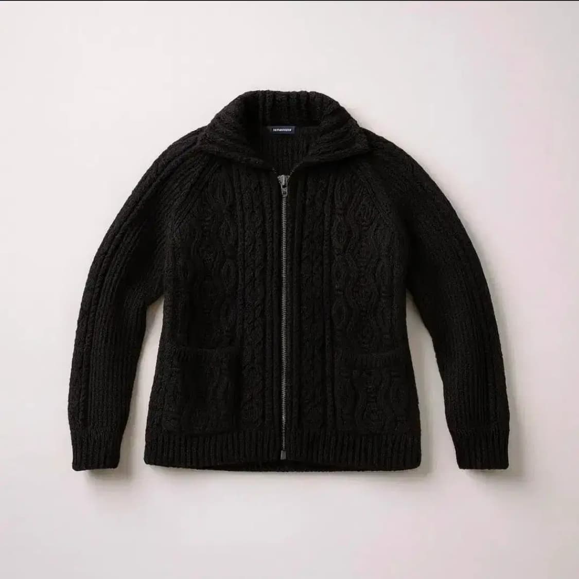 L,XL)니트 집업 슬림핏 가디건 공용 4컬러 블랙/아이보리/브라운/그린 상품이미지5