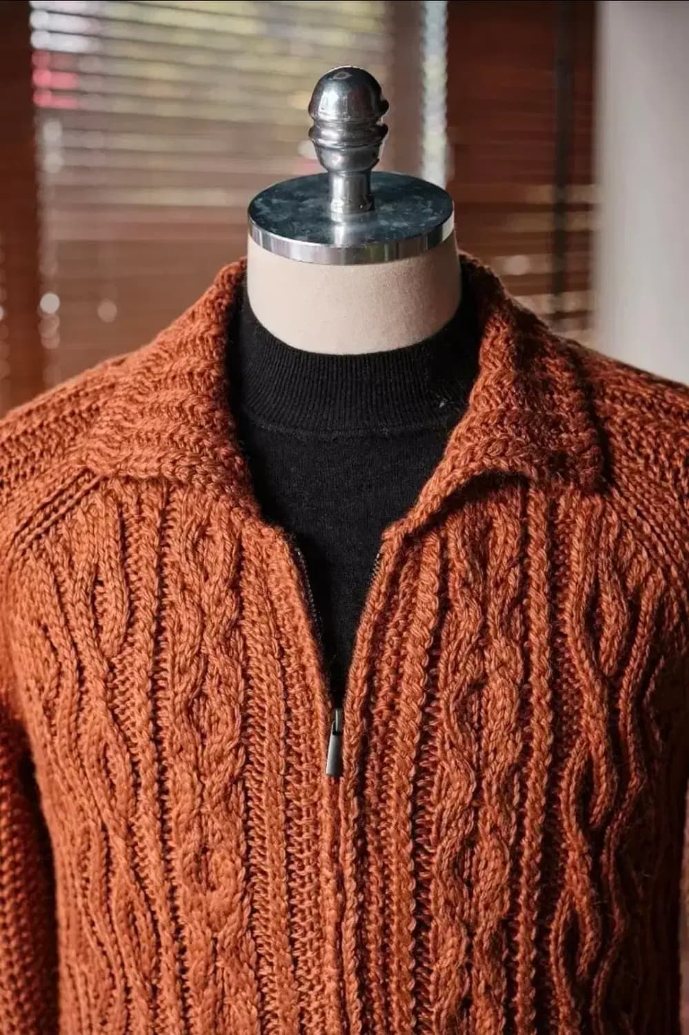 L,XL)니트 집업 슬림핏 가디건 공용 4컬러 블랙/아이보리/브라운/그린 상품이미지7