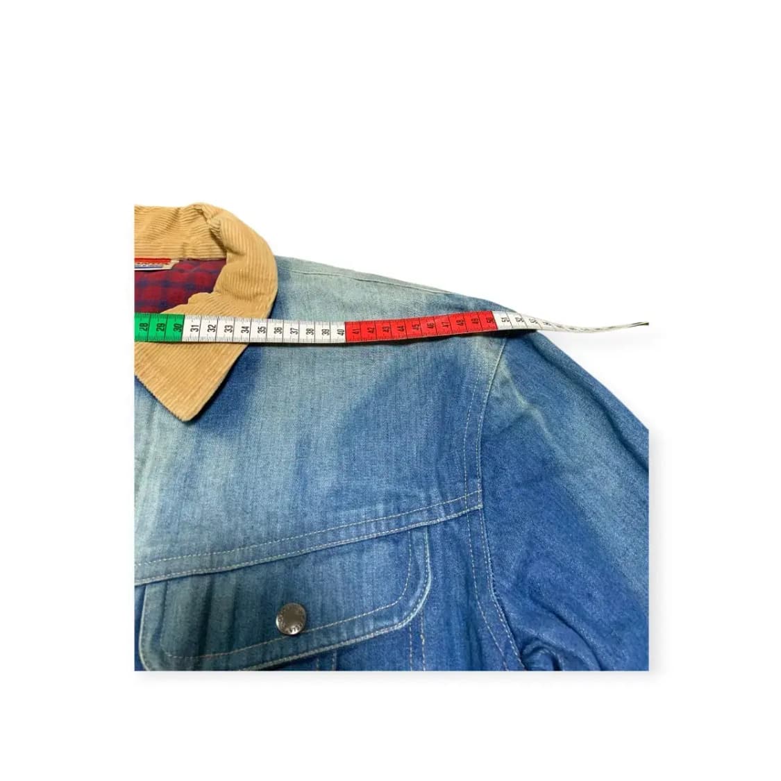 100)혼다 데상트 HONDA 데님 트러커 자켓 코듀로이 카라넥 체크안감 상품이미지3