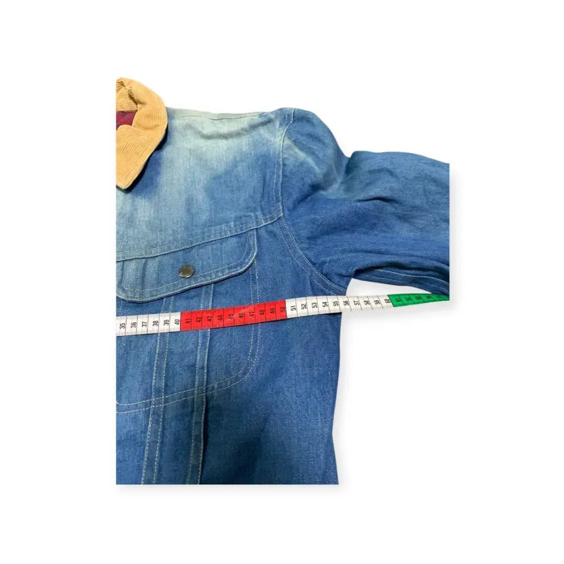 100)혼다 데상트 HONDA 데님 트러커 자켓 코듀로이 카라넥 체크안감 상품이미지5