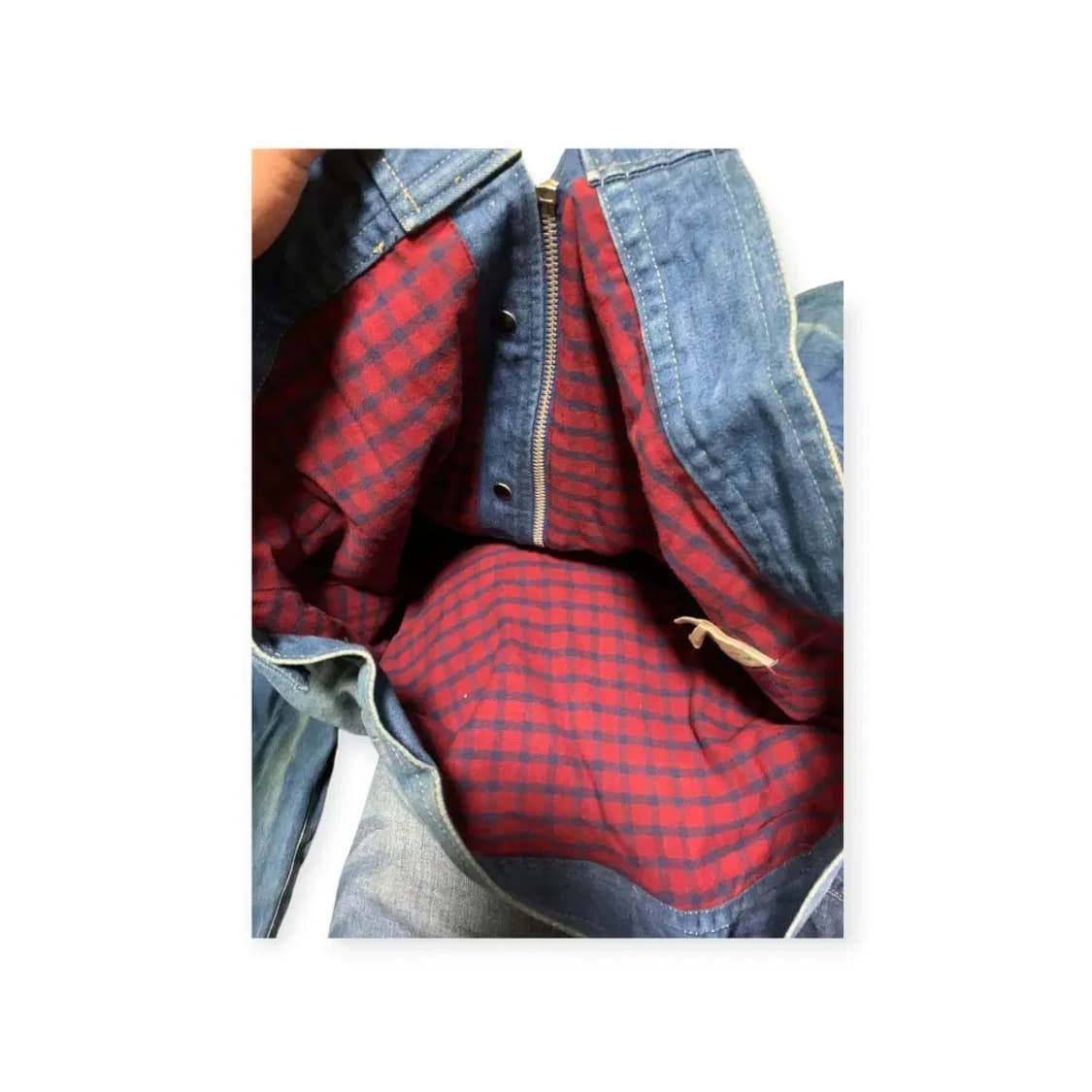 100)혼다 데상트 HONDA 데님 트러커 자켓 코듀로이 카라넥 체크안감 상품이미지7