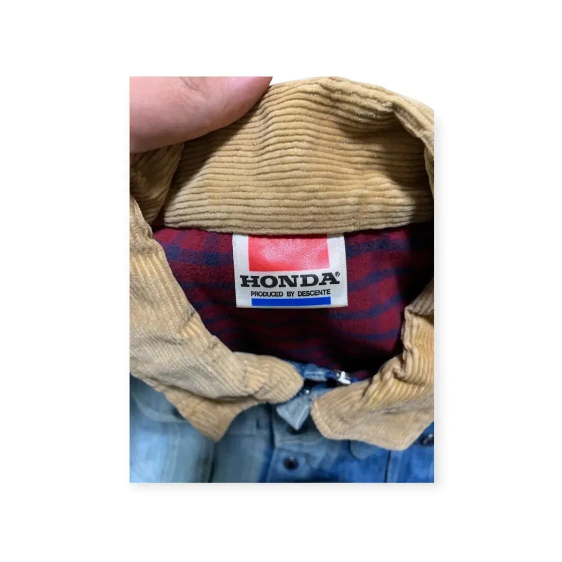 100)혼다 데상트 HONDA 데님 트러커 자켓 코듀로이 카라넥 체크안감 상품이미지8