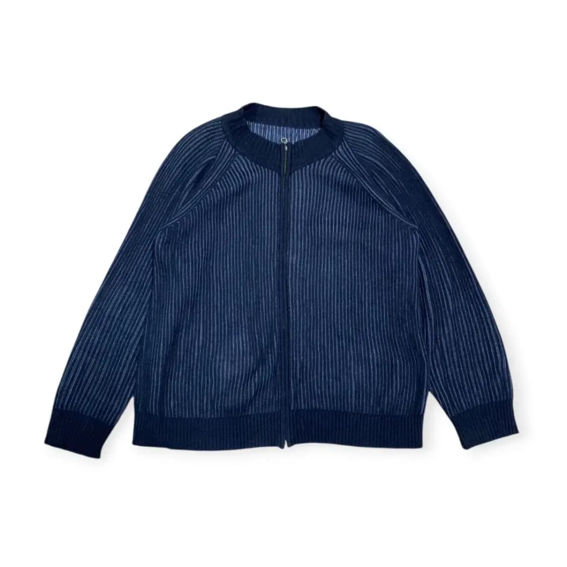 XL)페레가모 네이비 스트라이프 니트 집업 가디건 상품이미지1