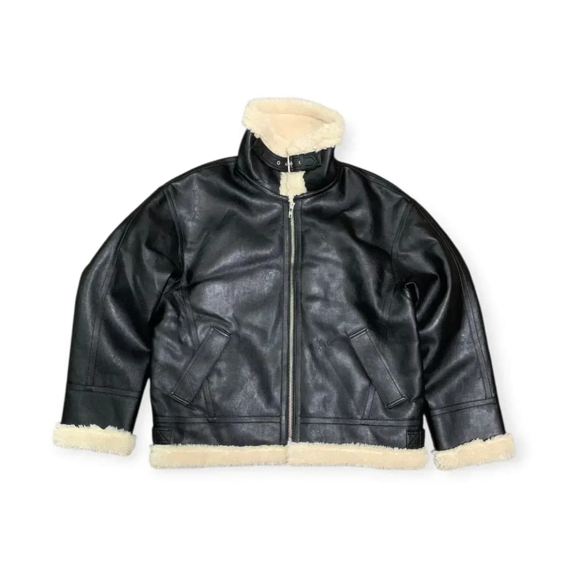 XL)지오다노 블랙 무스탕 가죽 자켓 새것 택O 상품이미지1