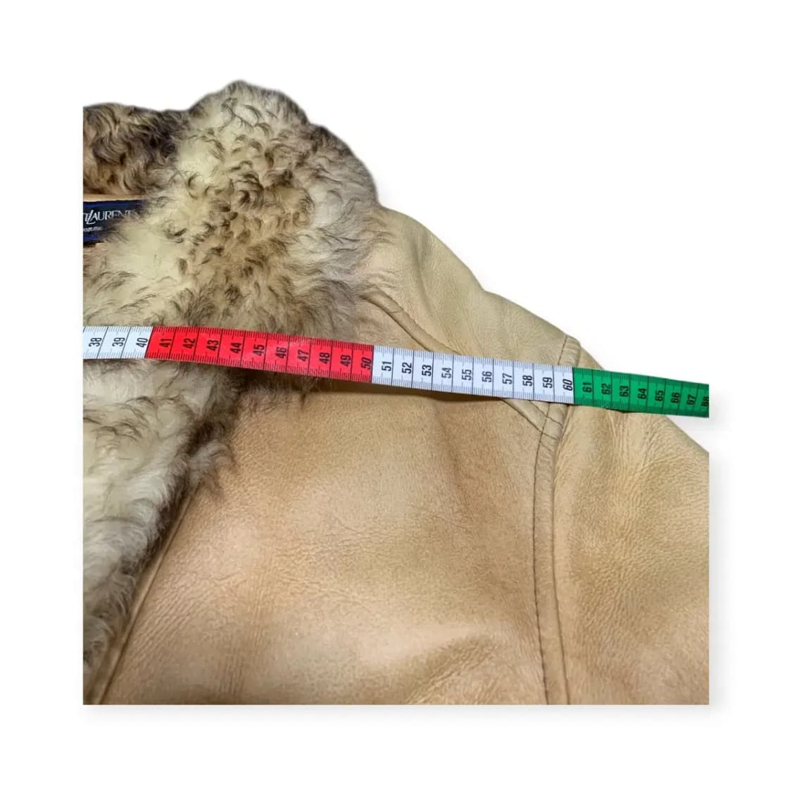 100)YSL 입생로랑 퍼 카라 리얼레더 무스탕 가죽 자켓 양가죽자켓 상품이미지4