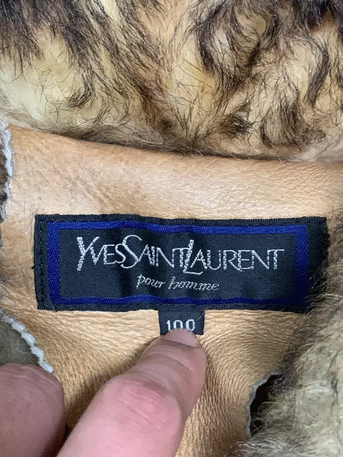 100)YSL 입생로랑 퍼 카라 리얼레더 무스탕 가죽 자켓 양가죽자켓 상품이미지8