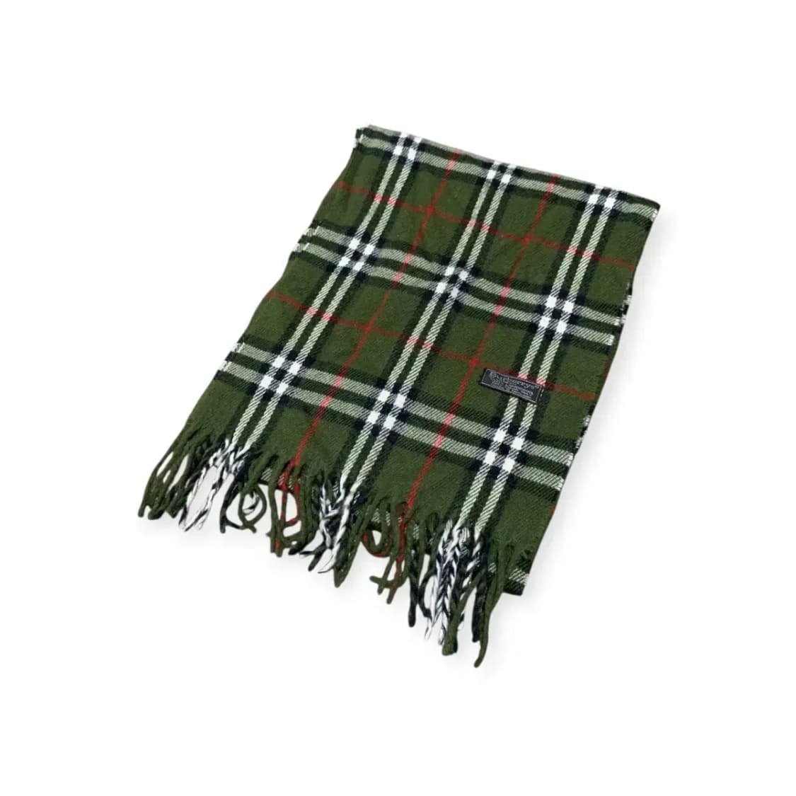 BURBERRY 버버리 그린 체크 머플러 울 목도리 램스울 빈티지목도리 상품이미지1