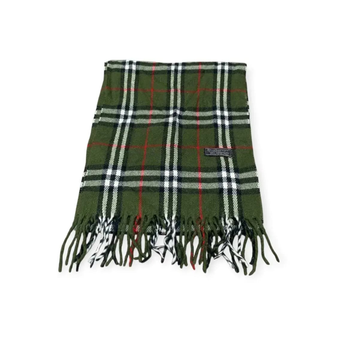 BURBERRY 버버리 그린 체크 머플러 울 목도리 램스울 빈티지목도리 상품이미지2