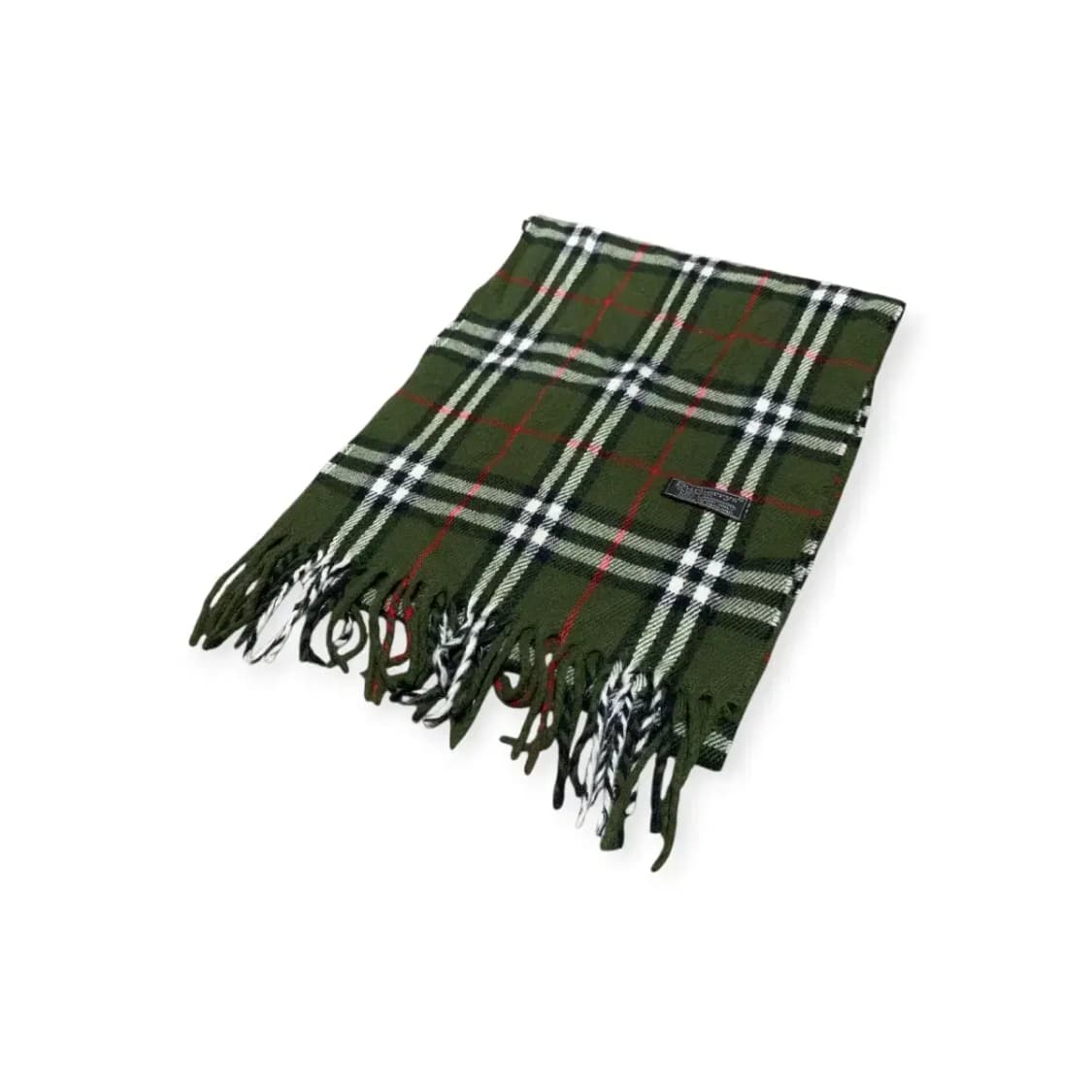 BURBERRY 버버리 그린 체크 머플러 울 목도리 램스울 빈티지목도리 상품이미지4