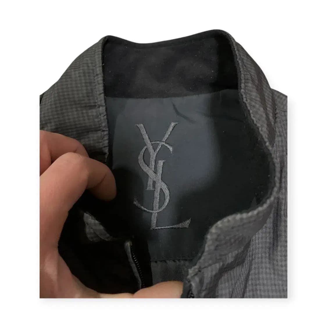 L)YSL 입생로랑 조끼패딩 경량조끼 체크패턴 베스트 자켓 상품이미지4