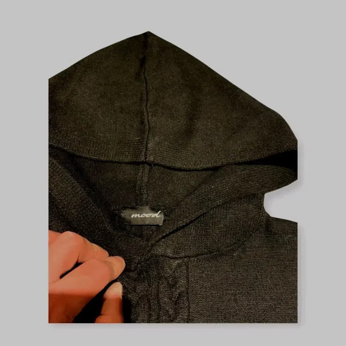 L)블랙 니트 후드 니트 밴딩 조거팬츠 츄리닝셋업 트레이닝복세트 상품이미지3