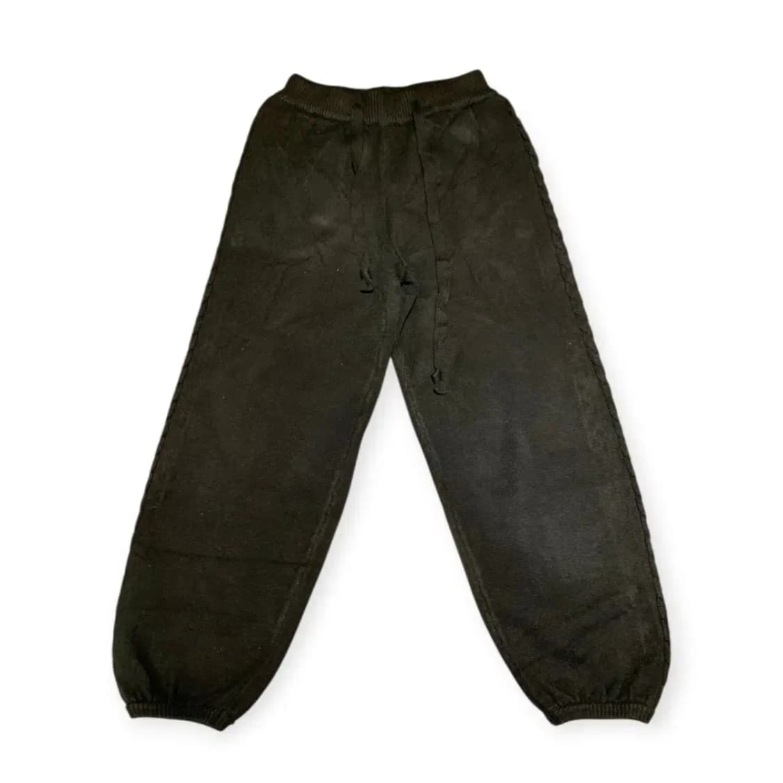 L)블랙 니트 후드 니트 밴딩 조거팬츠 츄리닝셋업 트레이닝복세트 상품이미지5