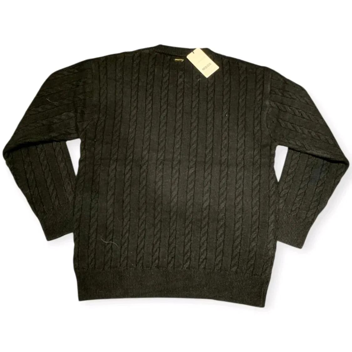 L)Mood 블랙 니트 긴팔 케이블 니트 맨투맨 스웨터 상품이미지2