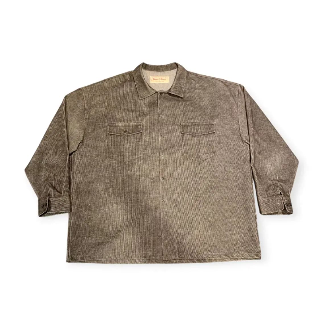 4XL)러기드하우스 다크그레이 오버핏 데님 셔츠 루즈핏셔츠 빈티지셔츠 상품이미지1