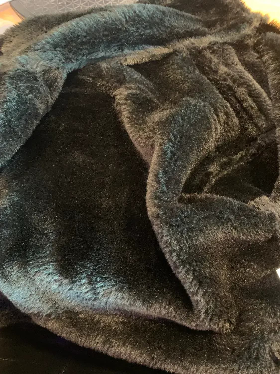 110)FLEUR 블랙 오버핏 스웨이드 숏 무스탕 퍼 자켓 가죽자웨 상품이미지6