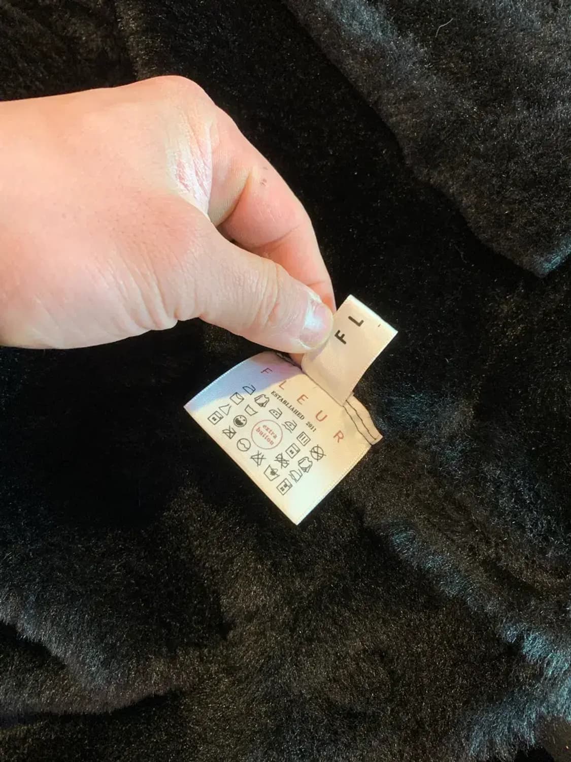 110)FLEUR 블랙 오버핏 스웨이드 숏 무스탕 퍼 자켓 가죽자웨 상품이미지7