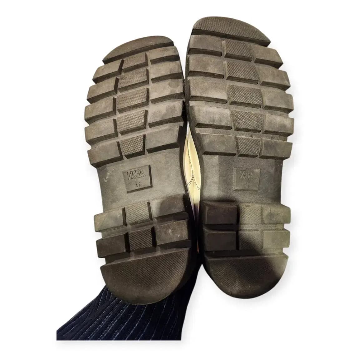 43,280)자라 아이보리 화이트 옥스포드 콘트라스트 볼륨 더비슈즈 워커 상품이미지5