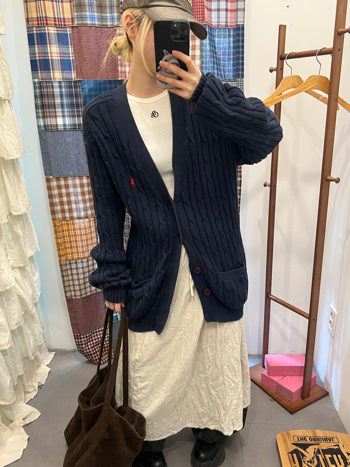 폴로 꽈배기 네이비 가디건 상품이미지5