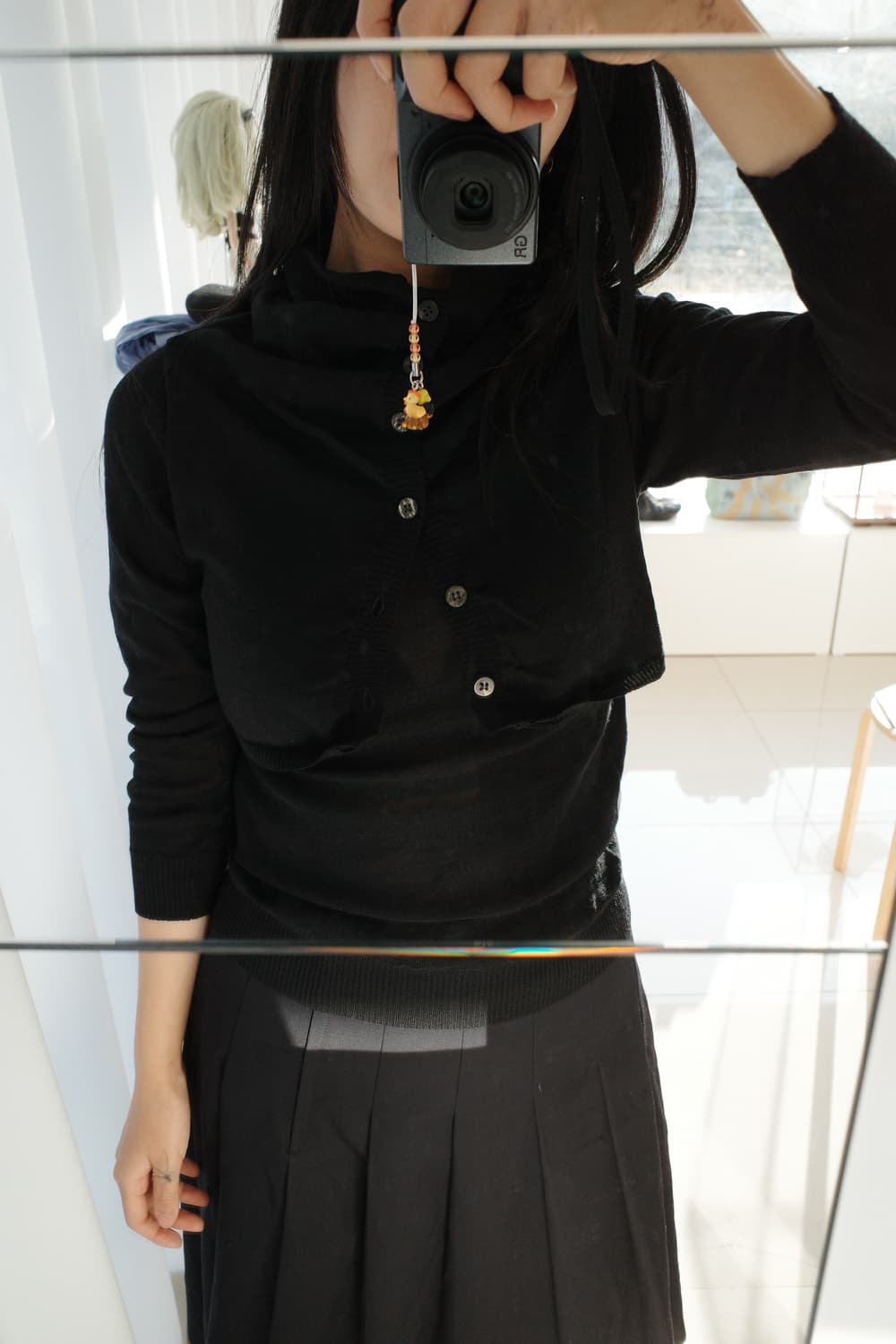 96aw layered cowl neck cardigan 상품이미지2