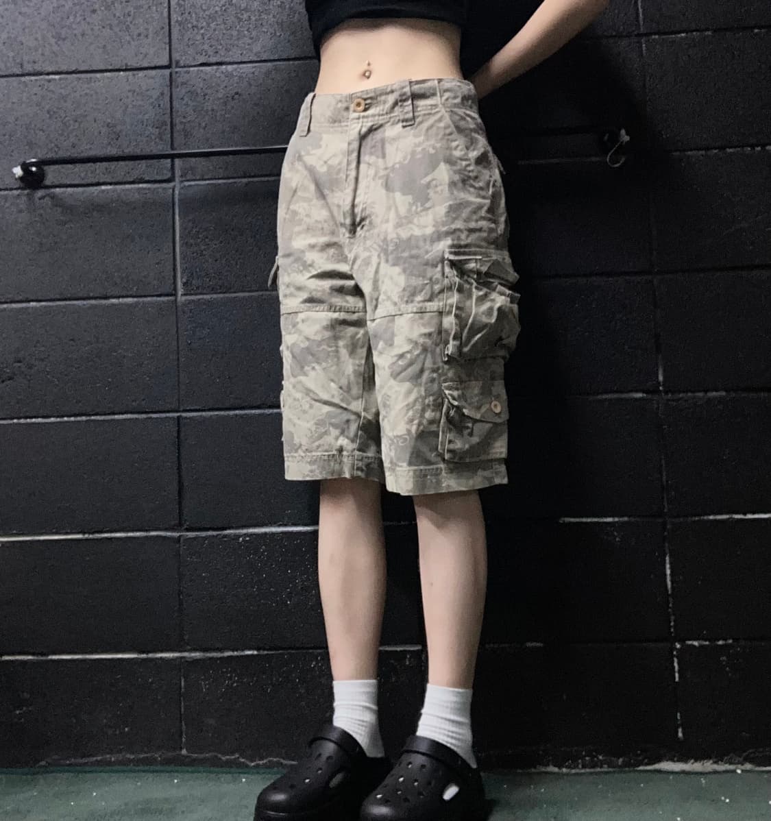 빈티지 카모플라쥬 카고 버뮤다 팬츠 상품이미지1