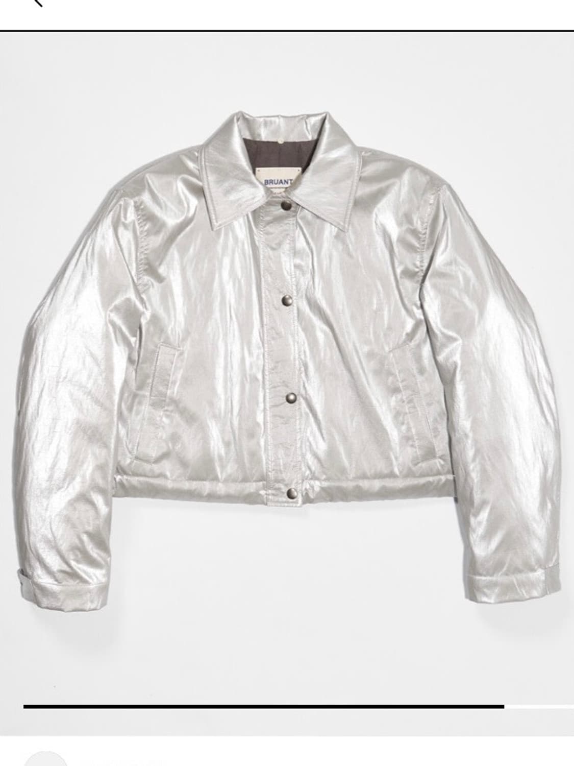 브루앙 퍼 카라 봄버 숏 자켓 실버 상품이미지3