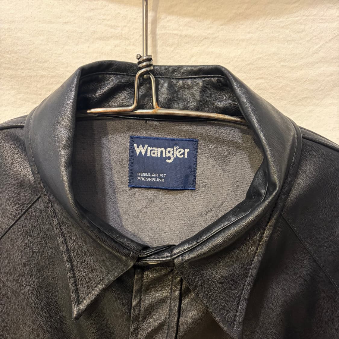 랭글러 블랙 비건 레더 웨스턴 셔츠 남방 상품이미지4