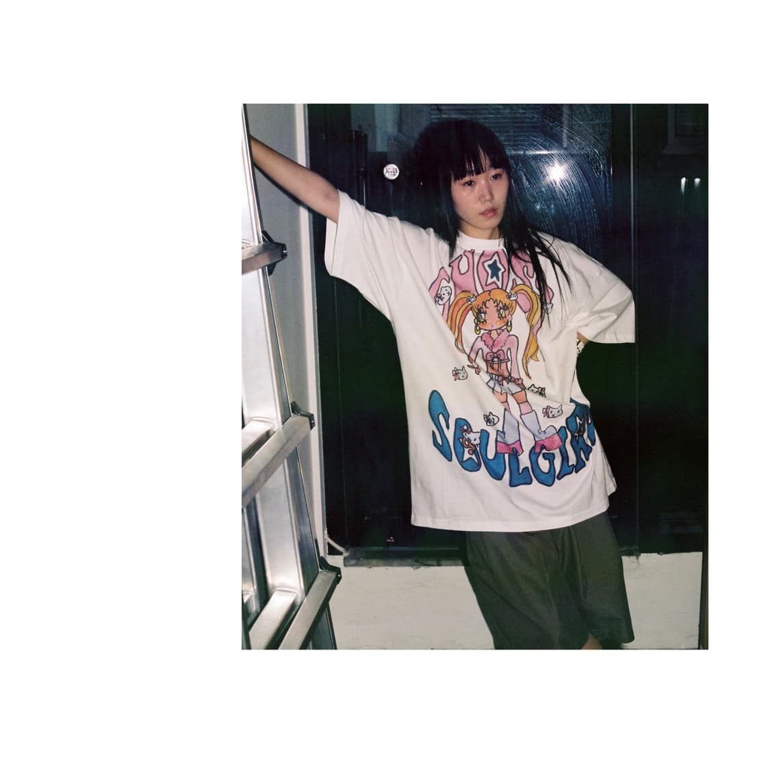 니이스고스트클럽 고스트소울걸 갸루 mood 빅 빅 티셔츠 (화이트) 상품이미지2